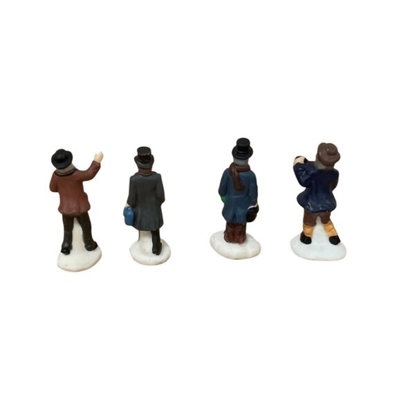 Vintage Christmas Village Figures Ceramic Hand-Painted Victorian Men Accessories - Picture 2 of 8